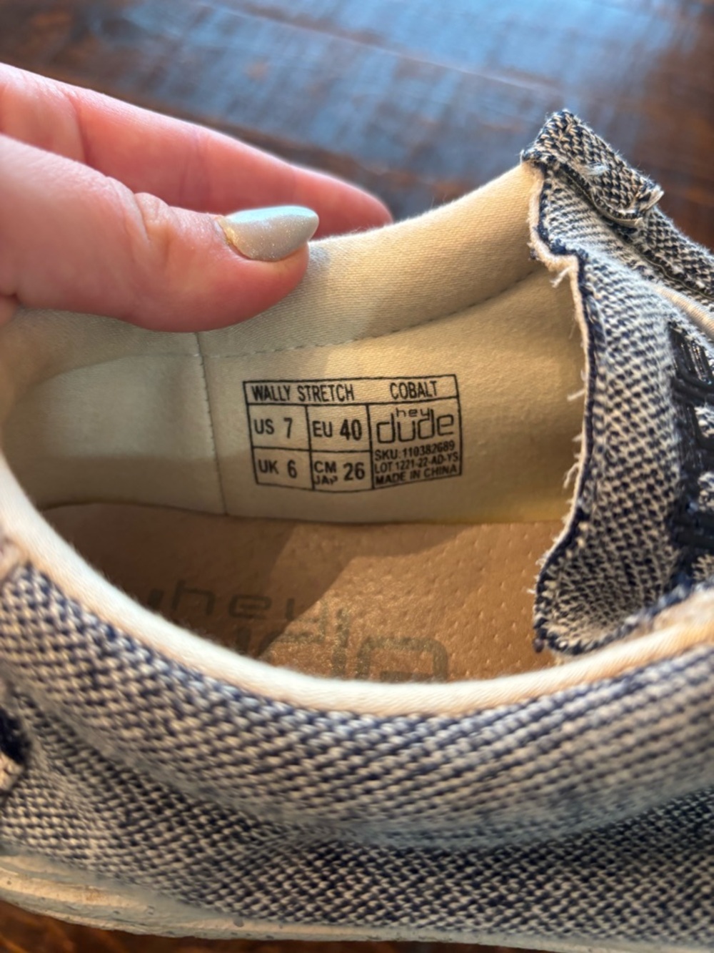 Hey Dude Wally Stretch Cobalt Blue Canvas Slip-On Shoes